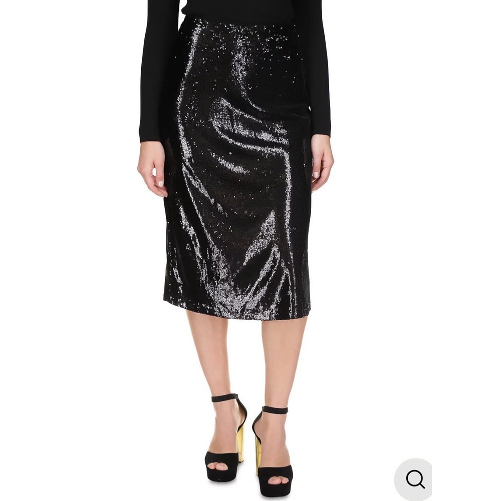 MICHAEL Michael Kors Sequin‎ A-Line Midi skirt black NWT Retail $175 - M